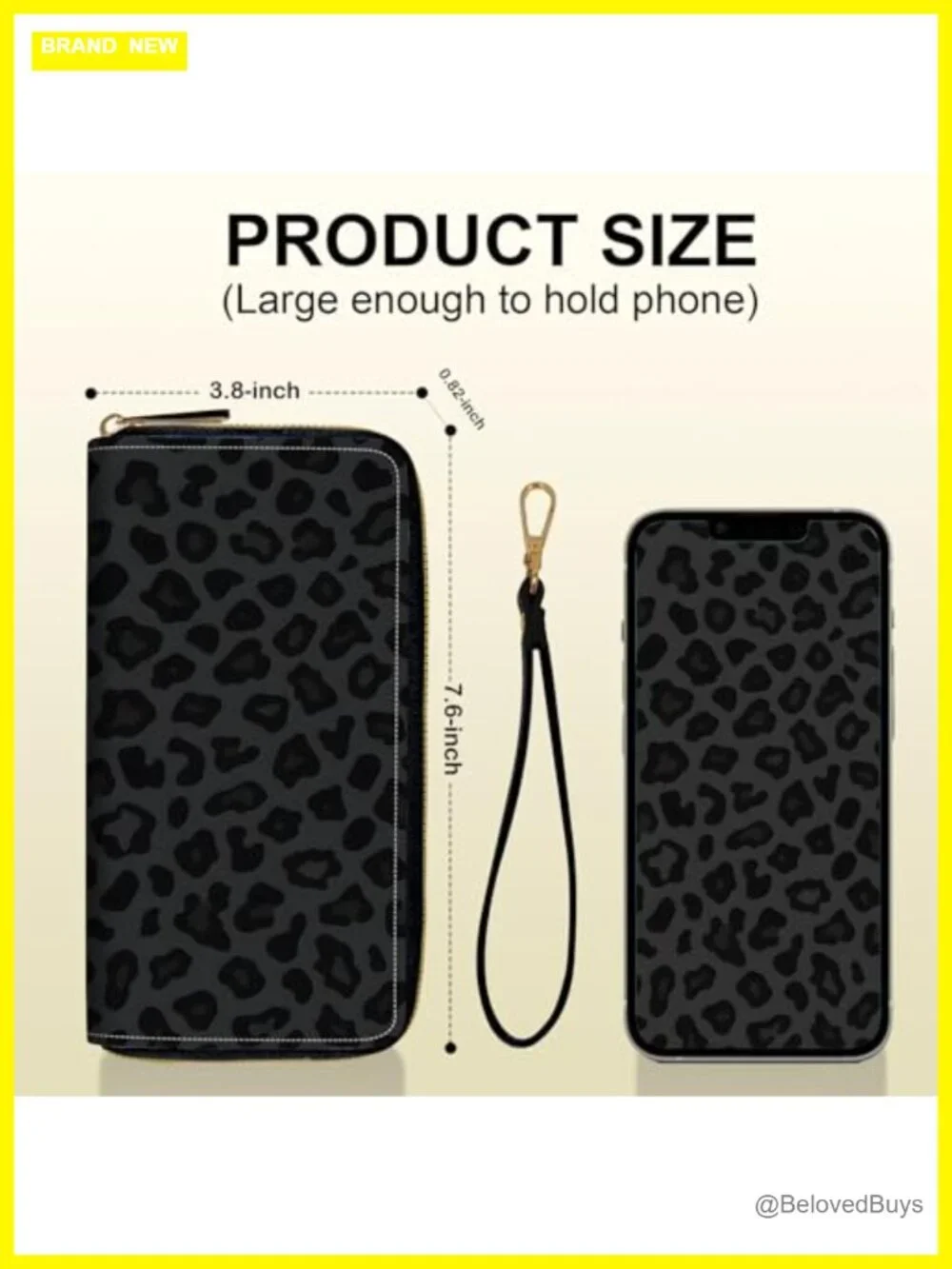 PU Leather Wristlet Wallet with Zipper Card Holder - Women's Long Travel Wallet
